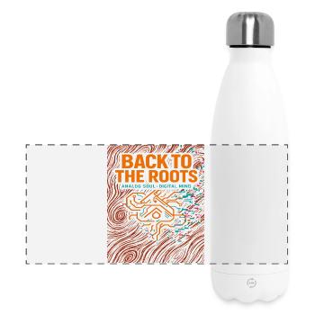 Back to the roots, analog seele digital - Panorama Isolierflasche 500 ml - Weiß - Vorne
