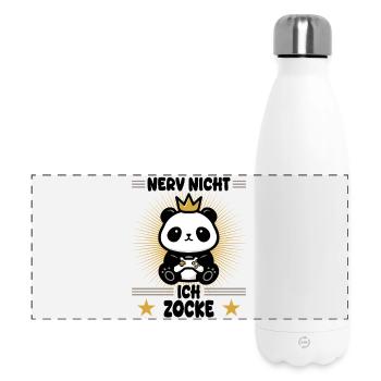 Nerv nicht! ich zocke - Panorama Isolierflasche 500 ml - Weiß - Vorne