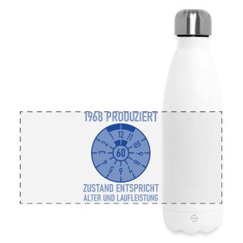 1968 Geboren 60. Geburtstag Auto Tuning - Panorama Isolierflasche 500 ml - Weiß - Vorne