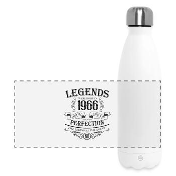 60 Geburtstag 1966 Legenden Vintage Design - Panorama Isolierflasche 500 ml - Weiß - Vorne