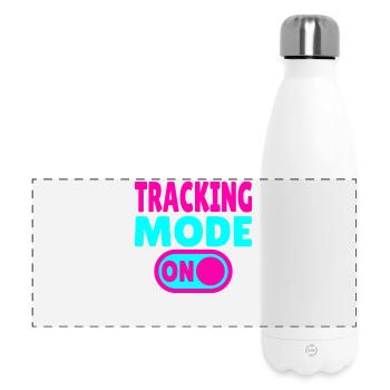 Tracking Mode ON – Abenteuer auf Spurensuche - Panorama Isolierflasche 500 ml - Weiß - Vorne