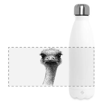 Emu Strauß Portrait - Panorama Isolierflasche 500 ml - Weiß - Vorne
