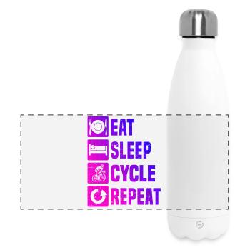 Motif classique du vélo de route - Gourde isotherme panoramique 500 ml - blanc - Devant