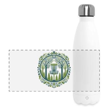 Disc-Golf-Korb in Woodland Scene Art - Panorama Isolierflasche 500 ml - Weiß - Vorne