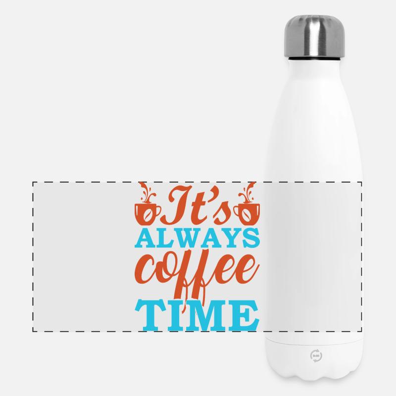Coffee: Always Time for Espresso - Panoramic Thermal Bottle 500 ml - white