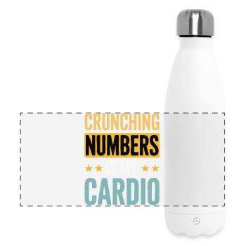 Crunching Numbers - Cardio Financial Humor - Panoramic Thermal Bottle 500 ml - white - Front