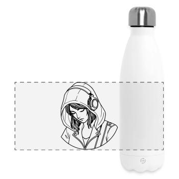 Frau Liebe Musik - Panorama Isolierflasche 500 ml - Weiß - Vorne