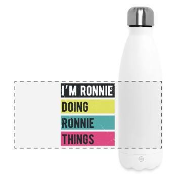 I’m Ronnie Doing Ronnie Things Retro Colors - Panoramic Thermal Bottle 500 ml - white - Front