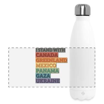 Solidarité avec le Canada, le Groenland, Gaza, l’Ukraine - Gourde isotherme panoramique 500 ml - blanc - Devant