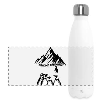 Lone Explorer Penguin Tee - Choisissez votre propre chemin - Gourde isotherme panoramique 500 ml - blanc - Devant