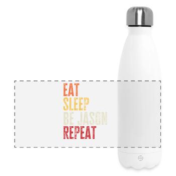 Mange, dors Be Jason, répète le nom rétro - Gourde isotherme panoramique 500 ml - blanc - Devant