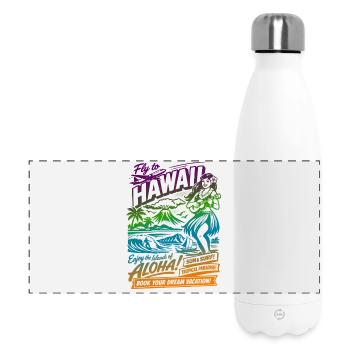 Affiche du voyage de rêve à Hawaï des années 50 - Gourde isotherme panoramique 500 ml - blanc - Devant