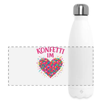 Carnival confetti in the heart of Shrovetide Carnival - Panoramic Thermal Bottle 500 ml - white - Front