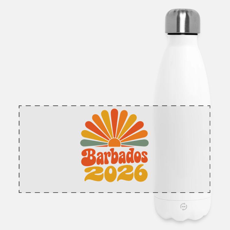 Barbados 2026 Sunburst - Panoramic Thermal Bottle 500 ml - white