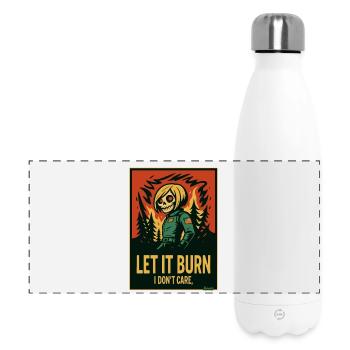 Squelette de crâne et flammes, laissez-le brûler - Gourde isotherme panoramique 500 ml - blanc - Devant
