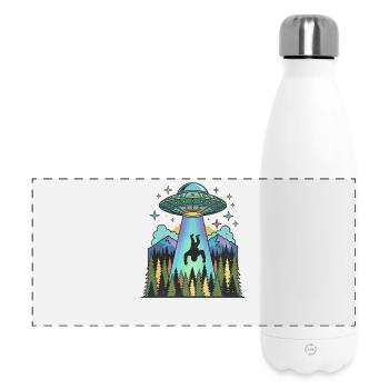Vaisseau OVNI Sasquatch d’abduction extraterrestre Bigfoot - Gourde isotherme panoramique 500 ml - blanc - Devant