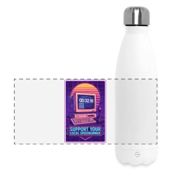 Supportez les speedrunners | Minuterie de jeu rétro - Gourde isotherme panoramique 500 ml - blanc - Devant