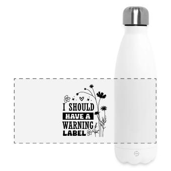 Handle With Care I Should Have A Warning Label - Panoramic Thermal Bottle 500 ml - white - Front