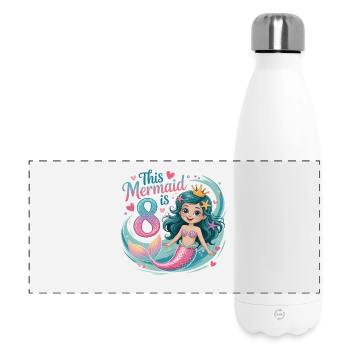 Meerjungfrau 8. Geburtstag 8 Jahre - Panorama Isolierflasche 500 ml - Weiß - Vorne