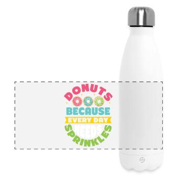 Donut fast food - Panoramic Thermal Bottle 500 ml - white - Front