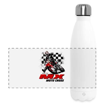 Moto Cross - Supercross - Motocross - Gourde isotherme panoramique 500 ml - blanc - Devant