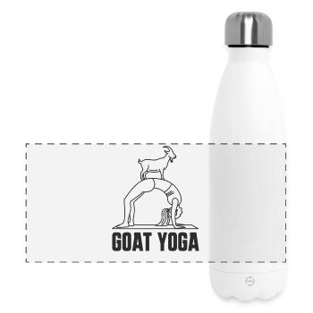 Yoga de chèvre - Drôle de design de fitness de yoga de chèvre - Gourde isotherme panoramique 500 ml - blanc - Devant