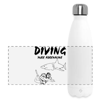 Diving - Diving - Diving - Shark - Panoramic Thermal Bottle 500 ml - white - Front