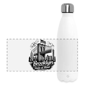 Brooklyn State of Mind Bridge New York NYC - Panorama Isolierflasche 500 ml - Weiß - Vorne