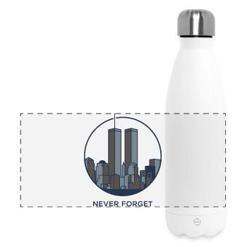 Never Forget Skyline Erinnerung - Panorama Isolierflasche 500 ml - Weiß - Vorne