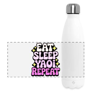 Eat Sleep Yaoi Repeat - Panoramic Thermal Bottle 500 ml - white - Front