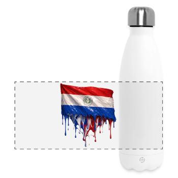 Paraguay Flagge Tropfenkunst - Panorama Isolierflasche 500 ml - Weiß - Vorne