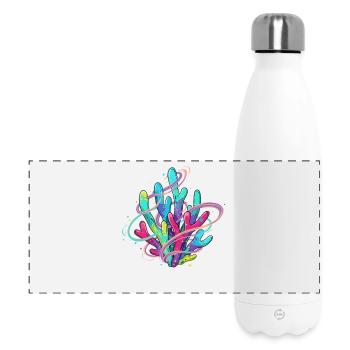 Neon Coral Swirl - Panoramic Thermal Bottle 500 ml - white - Front