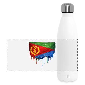 Eritrea Flag Drop Design - Panoramic Thermal Bottle 500 ml - white - Front