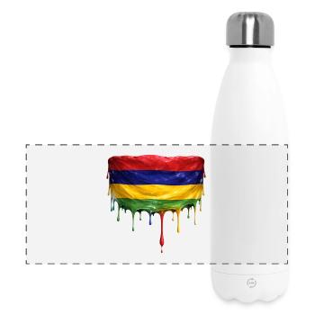 Mauritius Flag Drop Art - Panoramic Thermal Bottle 500 ml - white - Front