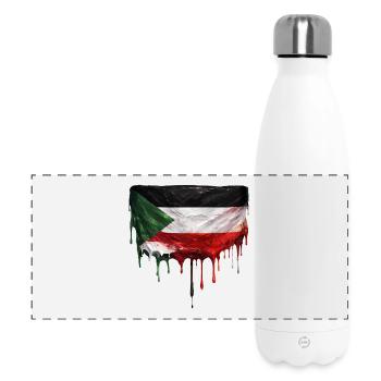 Sudan Flagge Tropfenkunst - Panorama Isolierflasche 500 ml - Weiß - Vorne
