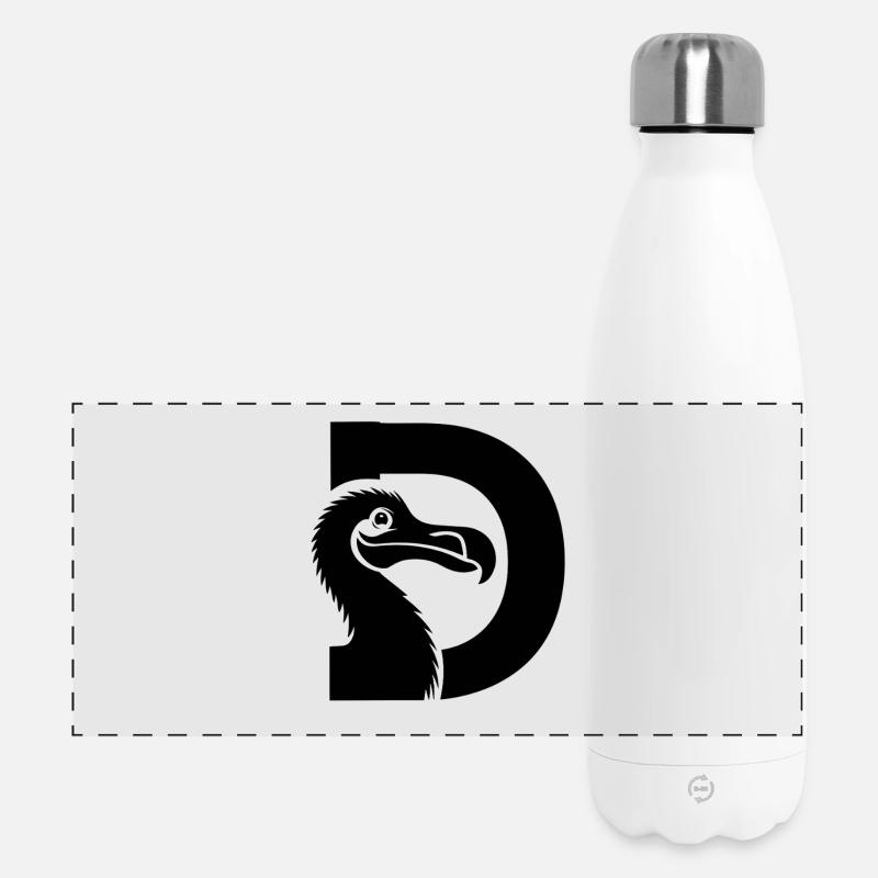 D Dodo Alphabet Animal Lover Funnier - Panoramic Thermal Bottle 500 ml - white