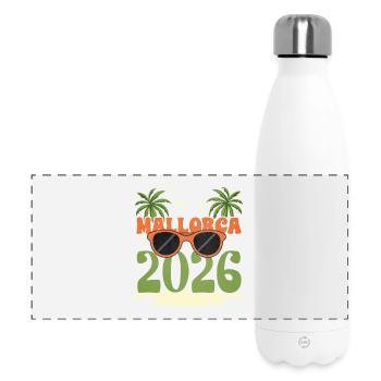 Mallorca 2026 - Panorama Isolierflasche 500 ml - Weiß - Vorne
