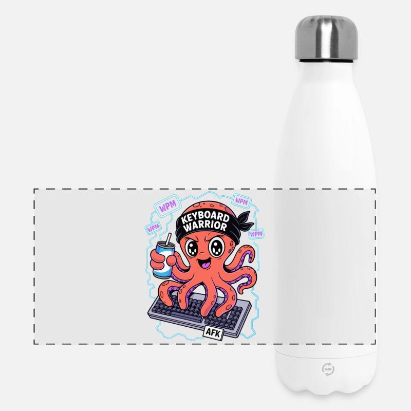 Keyboard Warrior Tintenfisch - Panorama Isolierflasche 500 ml - Weiß