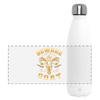 Francs-maçons Illuminati - Gourde isotherme panoramique 500 ml - blanc - Devant