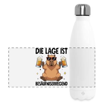 Die Lage Ist Besäufniserregend - Panorama Isolierflasche 500 ml - Weiß - Vorne