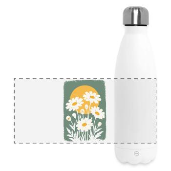 Des marguerites dans le cercle du soleil - Gourde isotherme panoramique 500 ml - blanc - Devant