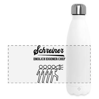 Schreiner Chef Selbstständigkeit Firma Schreinerei - Panorama Isolierflasche 500 ml - Weiß - Vorne