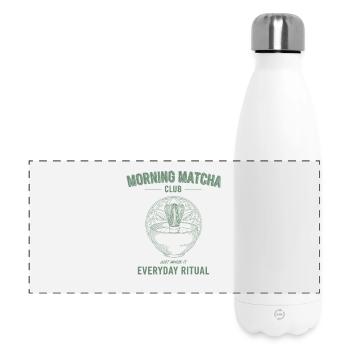 Club de matcha du matin Rituel quotidien Il suffit de le fouetter - Gourde isotherme panoramique 500 ml - blanc - Devant