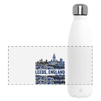 Leeds England Skyline With Crowded Urban - Panorama Isolierflasche 500 ml - Weiß - Vorne