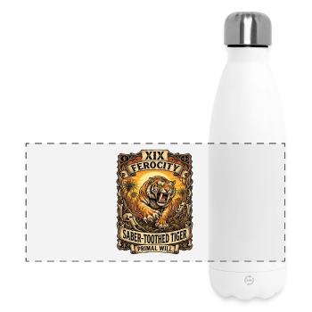 XIX Ferocity: Saber-toothed Tiger - Panoramic Thermal Bottle 500 ml - white - Front