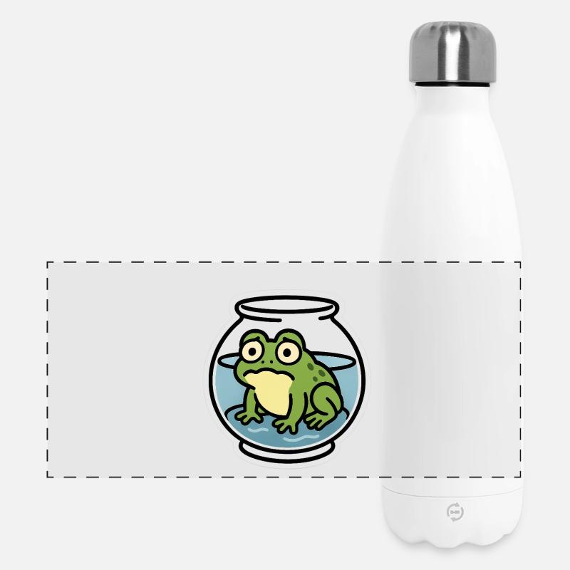 Frosch in der Schüssel - Panorama Isolierflasche 500 ml - Weiß