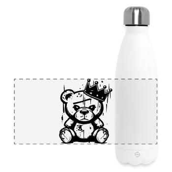 Bärenkönig | Graffiti Street Art Handwritten Shirt - Panorama Isolierflasche 500 ml - Weiß - Vorne