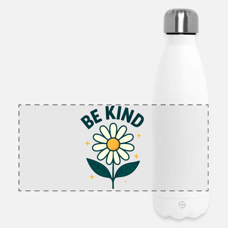 Inspirational flower with message - Panoramic Thermal Bottle 500 ml - white