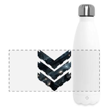 Couches de stations spatiales de science-fiction futuriste – Dark City - Gourde isotherme panoramique 500 ml - blanc - Devant