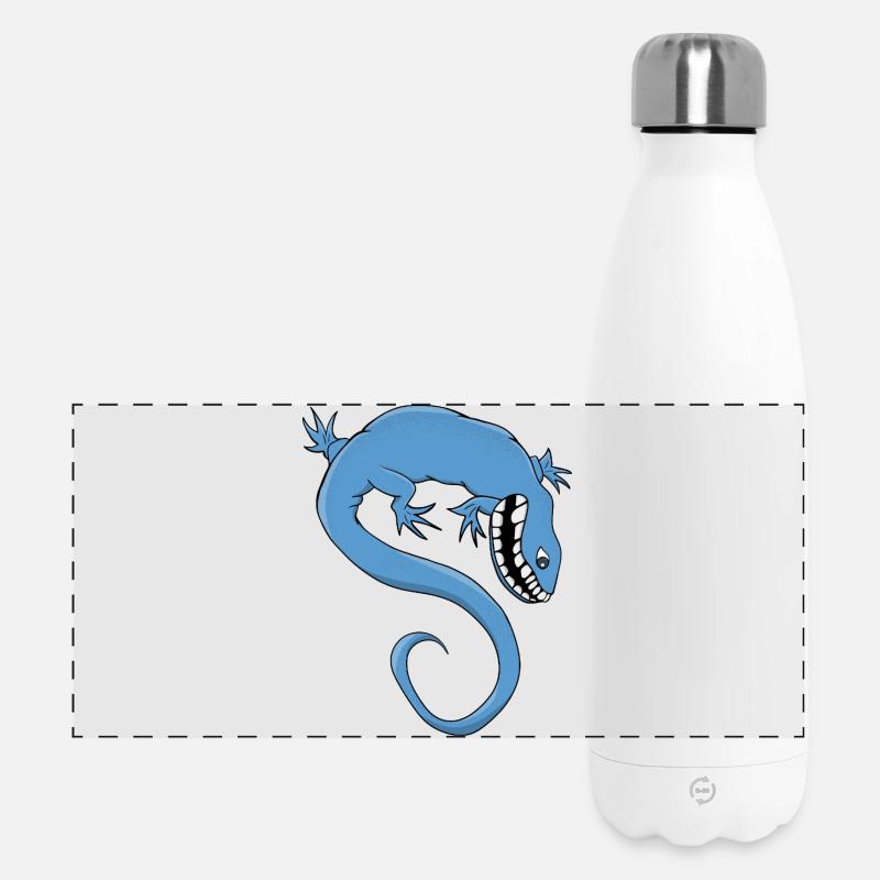 Mythical and fantastical Blue Creature - Panoramic Thermal Bottle 500 ml - white